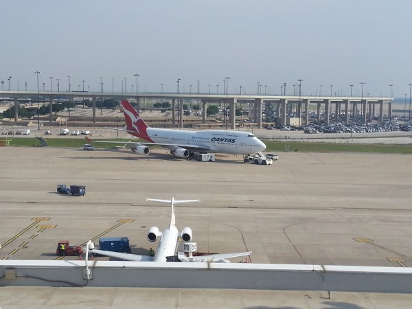 B747 de Qantas en Dallas (DFW)