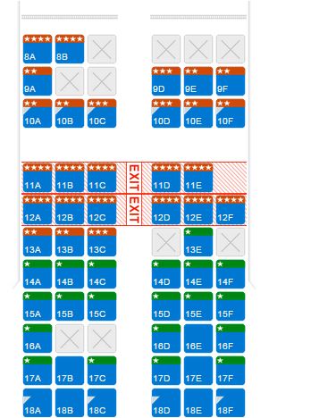 A321-TwoClass-Seat Map Coach