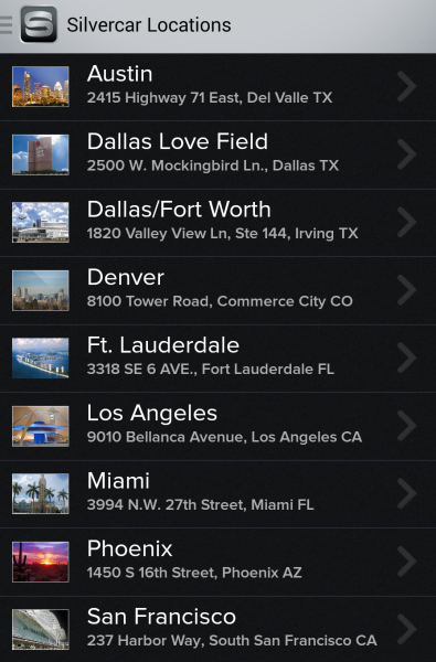 Silvercar locations