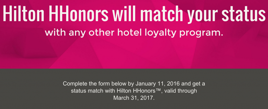 Hilton Hhonors status match