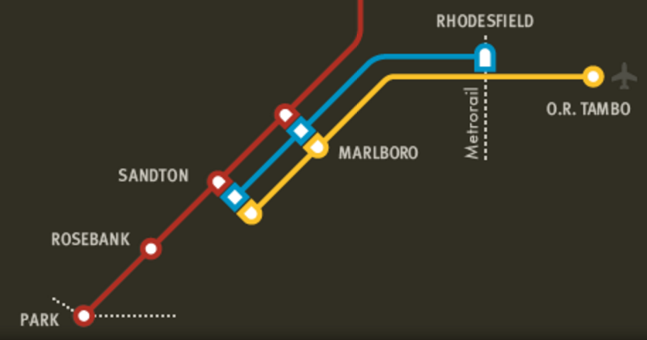 Gautrain Johannesburgo Mapa