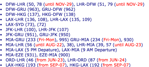 Rutas 77W American Airlines Marzo 30 2016